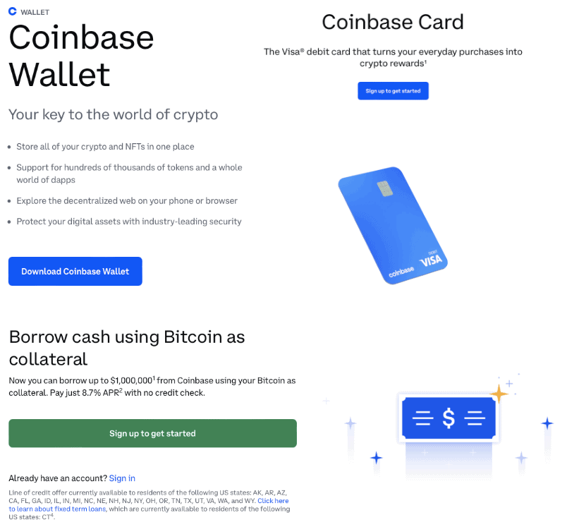 coinbase features